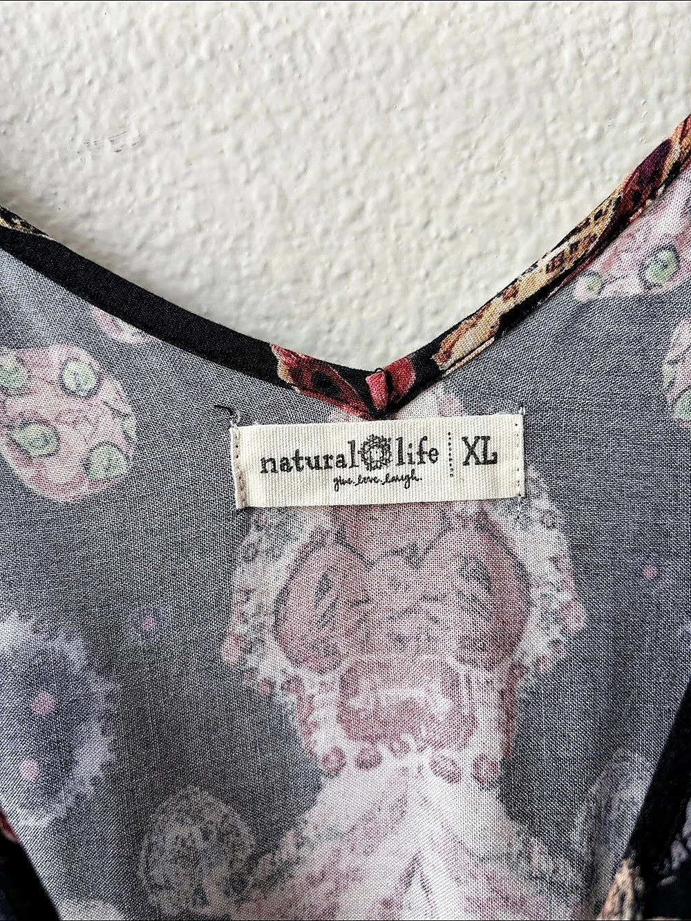 Natural Life Floral Maxi Dress in Black & Pink Size XL - Picture 4 of 6